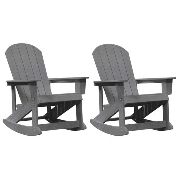 Vidaxl Adirondack gugalniki 2 pcs Svetlo siva HDPE