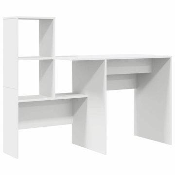 Vidaxl Miza s predalom Bela 131.5 x 50 x 106.5 cm Konstruiran les