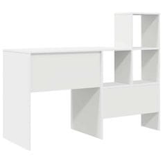 Vidaxl Miza s predalom Bela 131.5 x 50 x 106.5 cm Konstruiran les