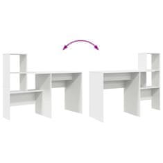 Vidaxl Miza s polico Bela 131,5 x 50 x 106,5 cm Konstruiran les