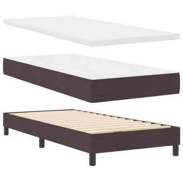 Vidaxl Postelja boxspring z vzmetnico Temno rjava 90 x 190 cm