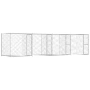 Vidaxl Pasja kletka srebrna 800 x 200 x 200 cm Cinkana jeklena