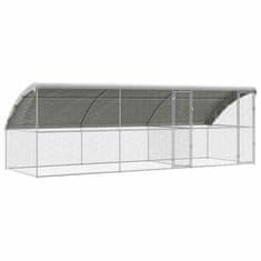 Vidaxl Kletka za piščance srebrna 600 x 200 x 198.5 cm Cinkana jeklena
