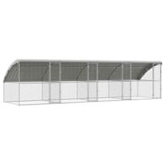 Vidaxl Kletka za piščance srebrna 800 x 200 x 198.5 cm Cinkana jeklena