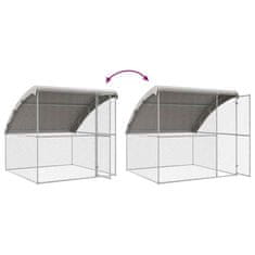 Vidaxl Kletka za piščance srebrna 800 x 200 x 198.5 cm Pocinkano jeklo