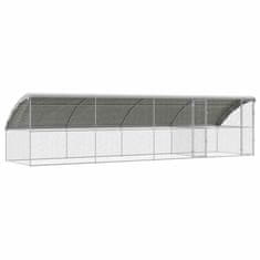 Vidaxl Kletka za piščance srebrna 800 x 200 x 198.5 cm Cinkana jeklena
