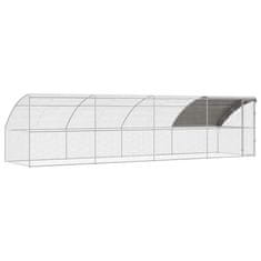 Vidaxl Kletka za piščance srebrna 800 x 200 x 198.5 cm Pocinkano jeklo