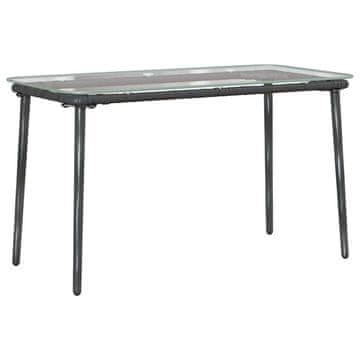 Vidaxl Vrtna miza Črna 80 x 40 x 45 cm poli ratan