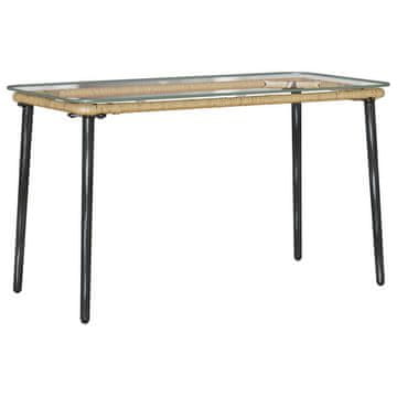 Vidaxl Vrtna miza Naravna 80 x 40 x 45 cm poli ratan