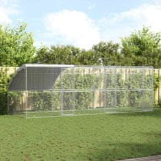 Vidaxl Kletka za piščance srebrna 600 x 200 x 198.5 cm Pocinkano jeklo