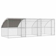 Vidaxl Kletka za piščance srebrna 600 x 200 x 198.5 cm Pocinkano jeklo