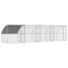 Vidaxl Kletka za piščance srebrna 800 x 200 x 198.5 cm Pocinkano jeklo