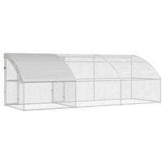 Vidaxl Kletka za piščance srebrna 600 x 200 x 198.5 cm Pocinkano jeklo