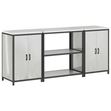 Vidaxl Kuhinjski set za shranjevanje 3 pcs srebrna Cinkana jeklena