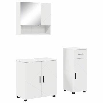 Vidaxl Komplet pohištva za kopalnico 3 pcs Bela 61 x 35 x 64 cm