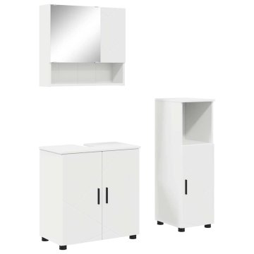 Vidaxl Komplet pohištva za kopalnico 3 pcs Bela 61 x 35 x 64 cm