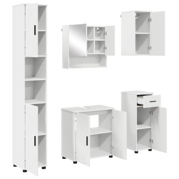 Vidaxl Komplet pohištva za kopalnico 5 pcs Bela 61 x 35 x 64 cm