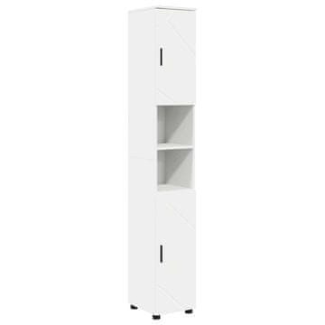 Vidaxl Visoka kopalniška omara Bela 30 x 35 x 192 cm Konstruiran les