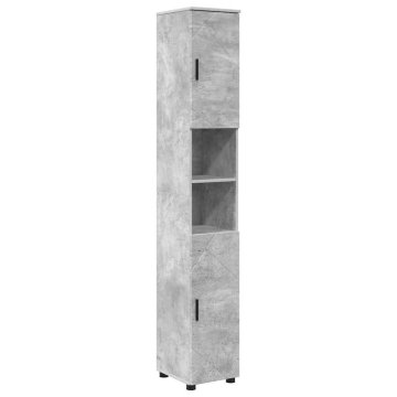 Vidaxl Visoka kopalniška omara z vrati Betonsko siva 30 x 35 x 192 cm