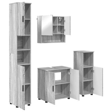 Vidaxl Komplet pohištva za kopalnico 4 pcs Siva sonoma 61 x 35 x 64 cm