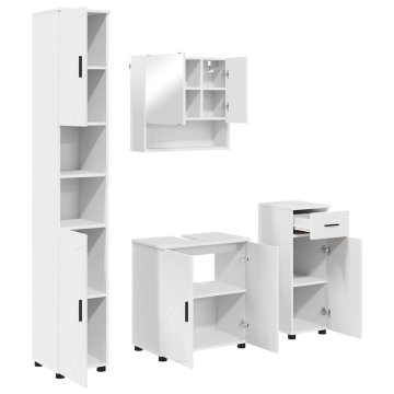 Vidaxl Komplet pohištva za kopalnico 4 pcs Bela 61 x 35 x 64 cm
