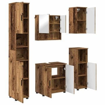 Vidaxl Komplet pohištva za kopalnico 5 pcs Star les 61 x 35 x 64 cm