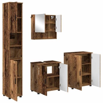 Vidaxl Komplet pohištva za kopalnico 4 pcs Star les 61 x 35 x 64 cm
