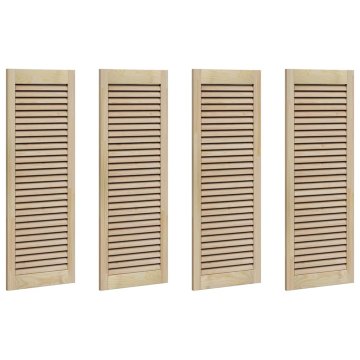 Vidaxl Vrata omare 4 pcs Naravna 140.5 x 2.1 x 49.5 cm Trdna borovina