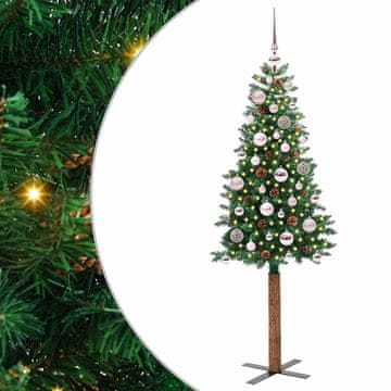 Vidaxl Ožja jelka med 150 LED Zelena 150 cm PVC in trden bor