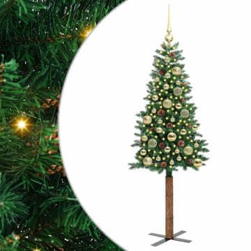 Vidaxl Ožja jelka med 150 LED Zelena 150 cm PVC in trden bor