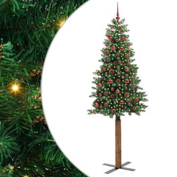 Vidaxl Ožja jelka med 300 LED Zelena 210 cm PVC in trden bor