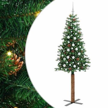 Vidaxl Ožja jelka med 300 LED Zelena 210 cm PVC in trden bor