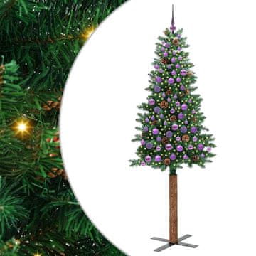 Vidaxl Ožja jelka med 300 LED Zelena 210 cm PVC in trden bor