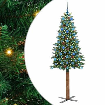 Vidaxl Ožja jelka med 300 LED Zelena 210 cm PVC in trden bor