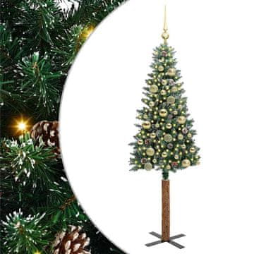 Vidaxl Ožja jelka med 150 LED Zelena 150 cm PVC in trden bor
