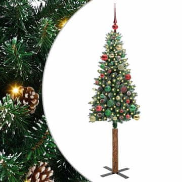 Vidaxl Ožja jelka med 150 LED Zelena 150 cm PVC in trden bor