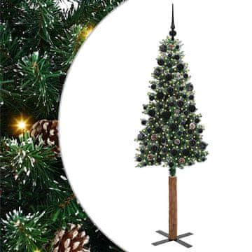 Vidaxl Ožja jelka med 300 LED Zelena 180 cm PVC in trden bor