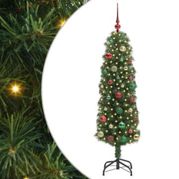 Vidaxl Umestno božično drevo Zelena 150 cm PVC in Jeklo in Plastika