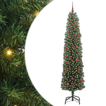 Vidaxl Umestno božično drevo Zelena 240 cm PVC in Jeklo in Plastika