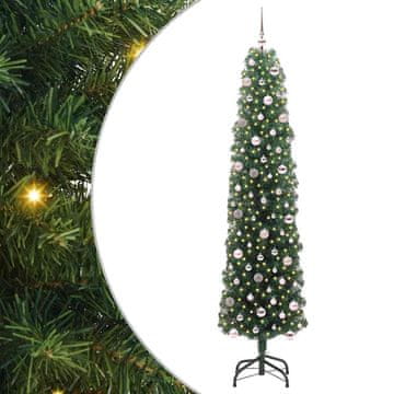Vidaxl Umestno božično drevo Zelena 240 cm PVC in Jeklo in Plastika
