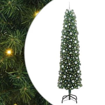 Vidaxl Umestno božično drevo Zelena 240 cm PVC in Jeklo in Plastika