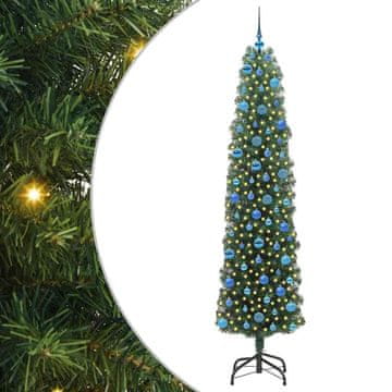 Vidaxl Umestno božično drevo Zelena 240 cm PVC in Jeklo in Plastika