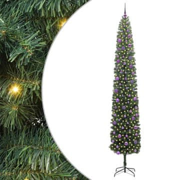 Vidaxl Umestno božično drevo Zelena 270 cm PVC in Jeklo in Plastika