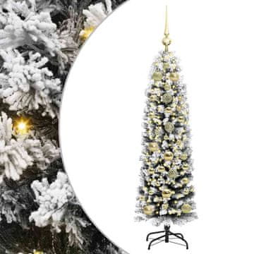 Vidaxl Umestno božično drevo Zelena 150 cm PVC in Jeklo in Plastika