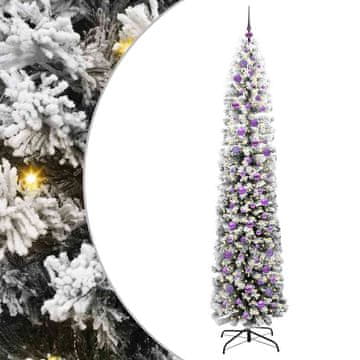 Vidaxl Umestno božično drevo Zelena 240 cm PVC in Jeklo in Plastika