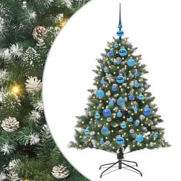 Vidaxl Umestno božično drevo Zelena 120 cm PVC, plastika in jeklo