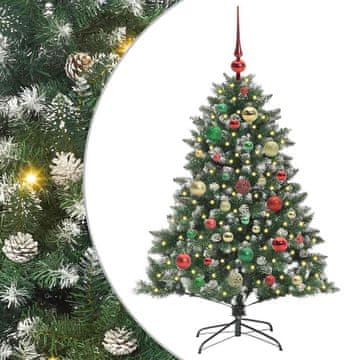 Vidaxl Umestno božično drevo Zelena 120 cm PVC, plastika in jeklo