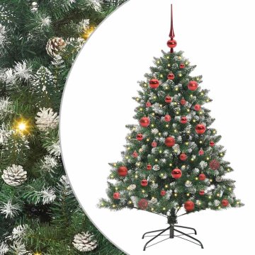 Vidaxl Umestno božično drevo Zelena 150 cm PVC, plastika in jeklo