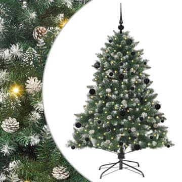 Vidaxl Umestno božično drevo Zelena 150 cm PVC, plastika in jeklo