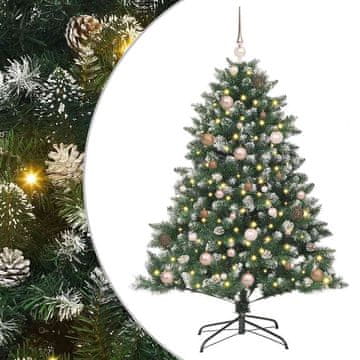 Vidaxl Umestno božično drevo Zelena 150 cm PVC, plastika in jeklo